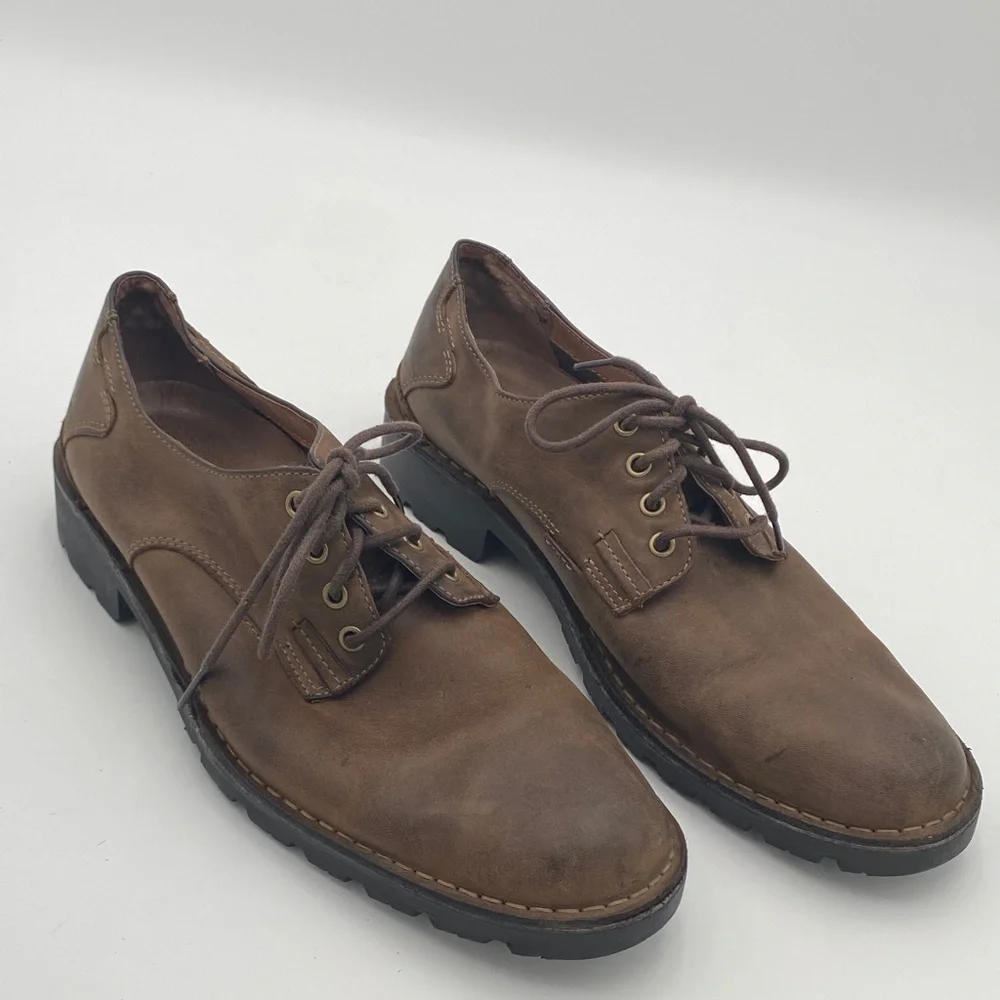 Clarks Classic Brown Leather Men's Shoes Oxford 12M la e up casual office fall